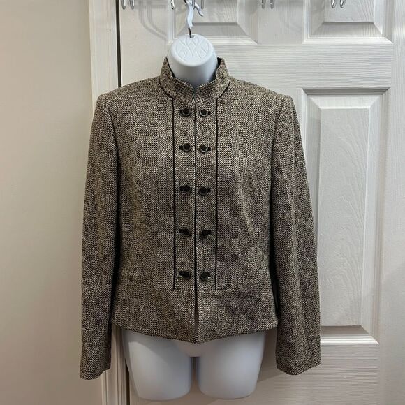 Tahari tweed brown jacket size 6 - Picture 1 of 10